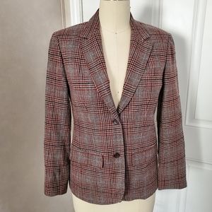 Pendleton Red and Gray Plaid Blazer